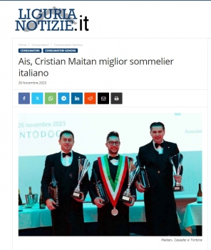 Ais, Cristian Maitan miglior sommelier italiano