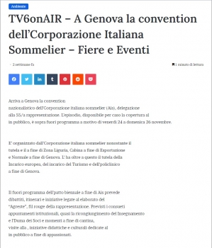 TV6onAIR – A Genova la convention dell’Corporazione Italiana Sommelier – Fiere e Eventi