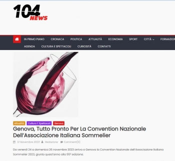 Genova, Tutto Pronto Per La Convention Nazionale Dell’Associazione Italiana Sommelier