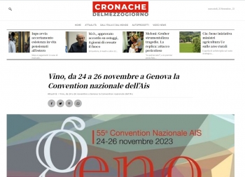 Vino, da 24 a 26 novembre a Genova la Convention nazionale dell’Ais