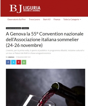 A Genova la 55° Convention nazionale dell’Associazione italiana sommelier (24-26 novembre)